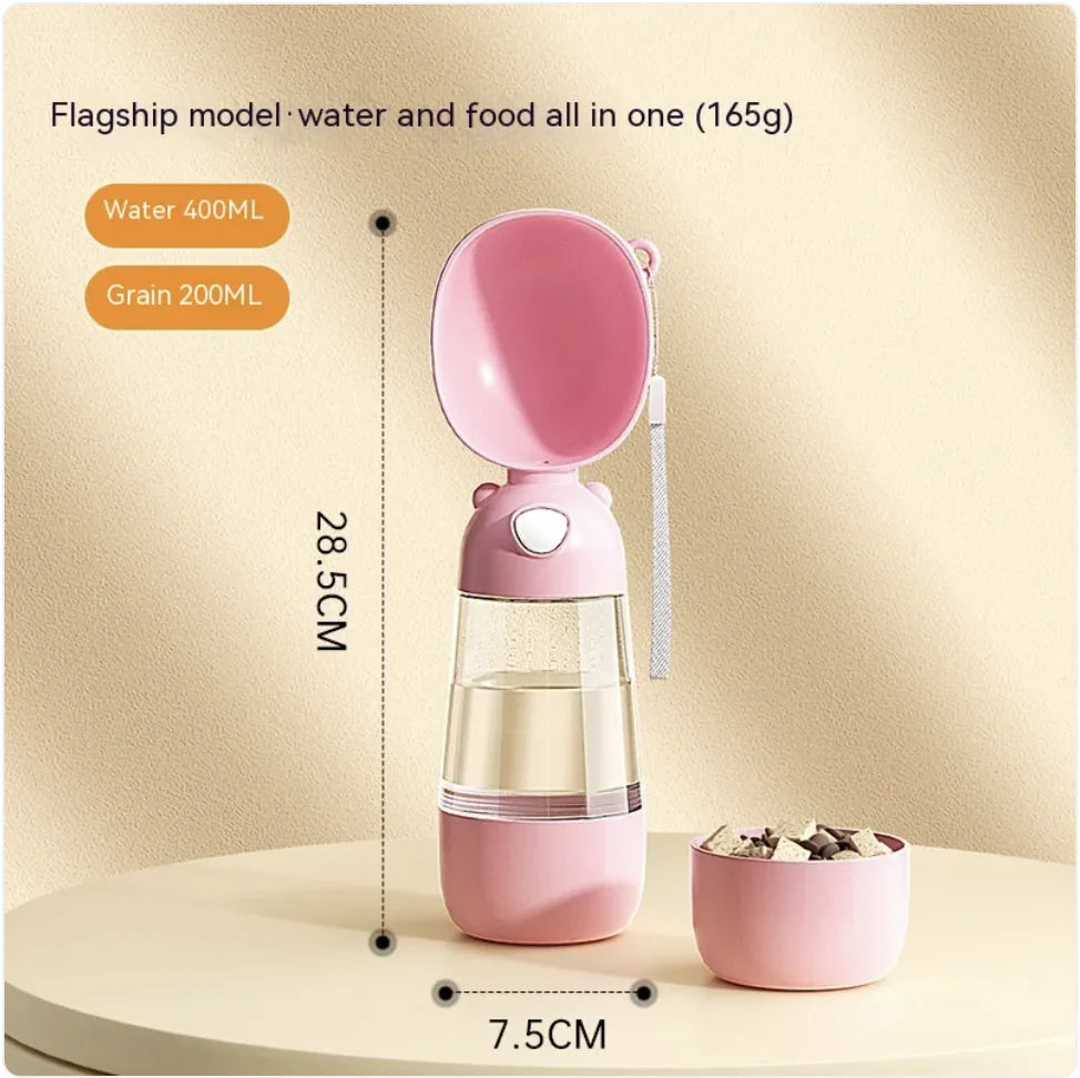 KeepersPet ™ Portable Dog Water Bottle & Feeder for Pets, Travel Water Dispenser and Bowl
